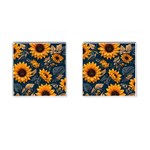 Flower Pattern Spring Cufflinks (Square)
