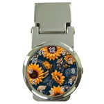 Flower Pattern Spring Money Clip Watches