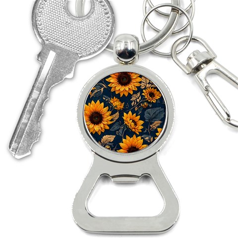 Flower Pattern Spring Bottle Opener Key Chain from ArtsNow.com Front