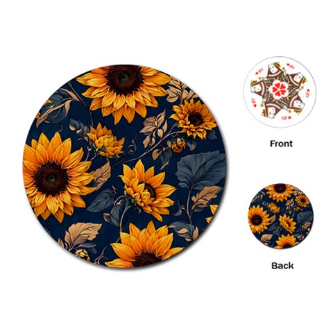 Flower Pattern Spring Playing Cards Single Design (Round) from ArtsNow.com Front