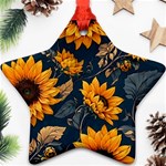 Flower Pattern Spring Star Ornament (Two Sides)