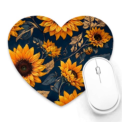 Flower Pattern Spring Heart Mousepad from ArtsNow.com Front
