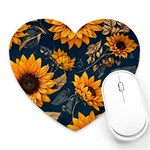 Flower Pattern Spring Heart Mousepad