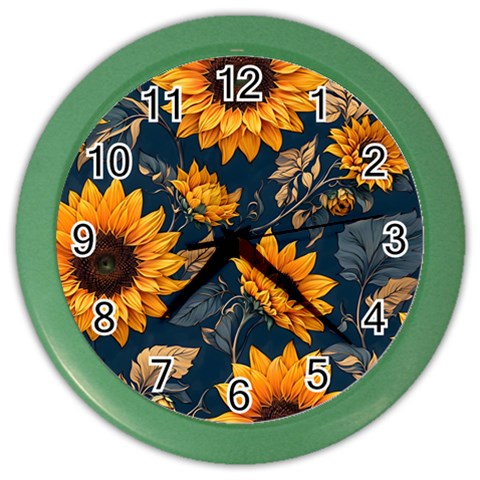 Flower Pattern Spring Color Wall Clock from ArtsNow.com Front