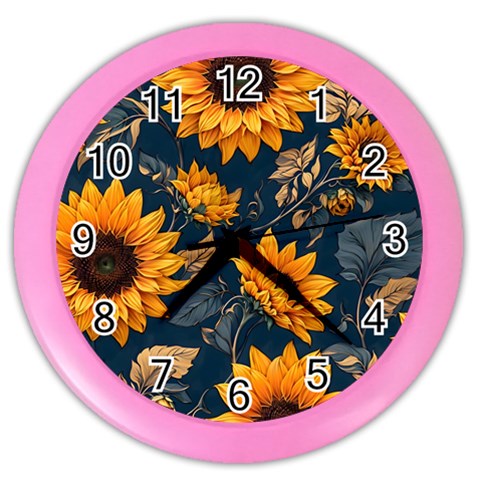 Flower Pattern Spring Color Wall Clock from ArtsNow.com Front