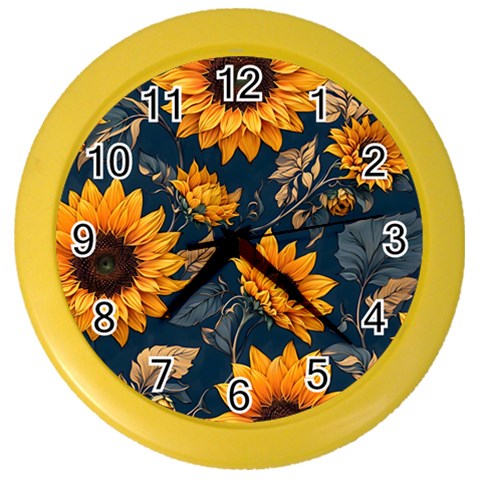 Flower Pattern Spring Color Wall Clock from ArtsNow.com Front