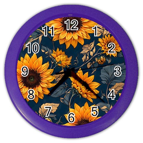 Flower Pattern Spring Color Wall Clock from ArtsNow.com Front
