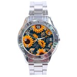 Flower Pattern Spring Stainless Steel Analogue Watch