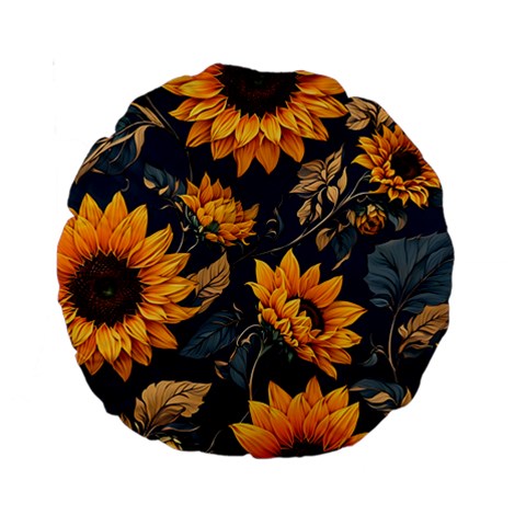 Flower Pattern Spring Standard 15  Premium Round Cushions from ArtsNow.com Front