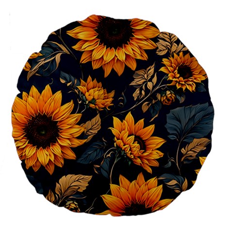 Flower Pattern Spring Large 18  Premium Round Cushions from ArtsNow.com Front