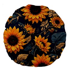 Flower Pattern Spring Large 18  Premium Round Cushions from ArtsNow.com Front