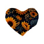 Flower Pattern Spring Standard 16  Premium Heart Shape Cushions