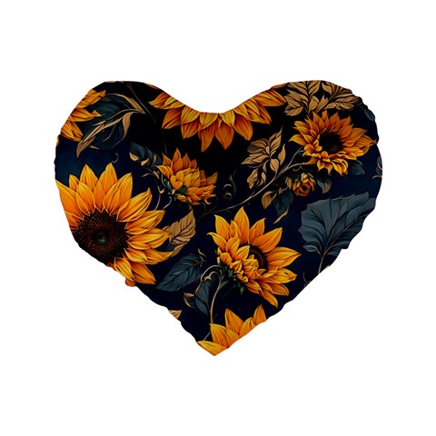 Flower Pattern Spring Standard 16  Premium Heart Shape Cushions from ArtsNow.com Back