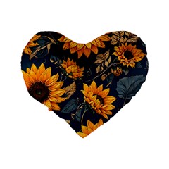 Flower Pattern Spring Standard 16  Premium Heart Shape Cushions from ArtsNow.com Back