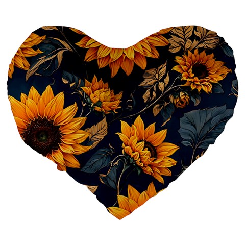 Flower Pattern Spring Large 19  Premium Heart Shape Cushions from ArtsNow.com Back