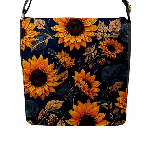 Flower Pattern Spring Flap Closure Messenger Bag (L) from ArtsNow.com Front