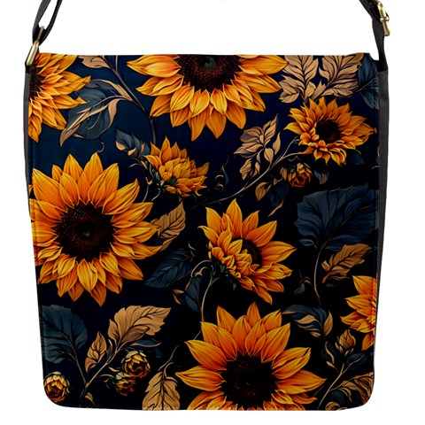 Flower Pattern Spring Flap Closure Messenger Bag (S) from ArtsNow.com Front