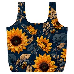 Flower Pattern Spring Full Print Recycle Bag (XL) from ArtsNow.com Back