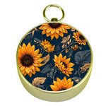Flower Pattern Spring Gold Compasses
