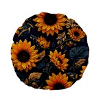 Flower Pattern Spring Standard 15  Premium Flano Round Cushions