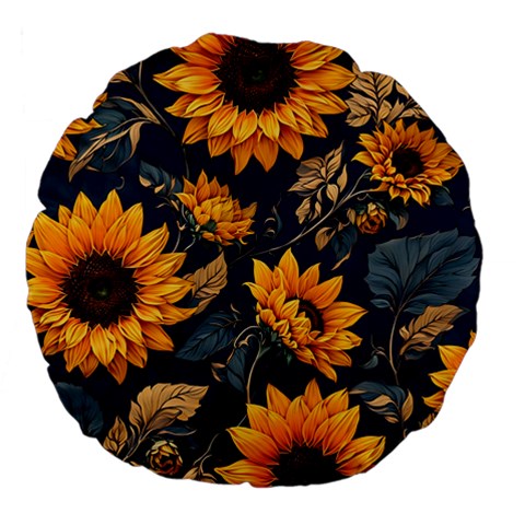 Flower Pattern Spring Large 18  Premium Flano Round Cushions from ArtsNow.com Front