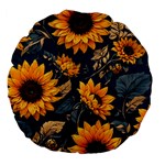 Flower Pattern Spring Large 18  Premium Flano Round Cushions