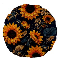 Flower Pattern Spring Large 18  Premium Flano Round Cushions from ArtsNow.com Back