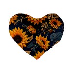 Flower Pattern Spring Standard 16  Premium Flano Heart Shape Cushions