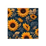 Flower Pattern Spring Satin Bandana Scarf 22  x 22 
