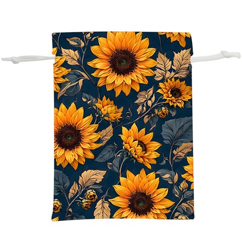Flower Pattern Spring Lightweight Drawstring Pouch (XL) from ArtsNow.com Back