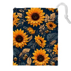 Flower Pattern Spring Drawstring Pouch (5XL) from ArtsNow.com Front