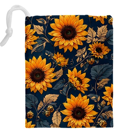 Flower Pattern Spring Drawstring Pouch (5XL) from ArtsNow.com Back