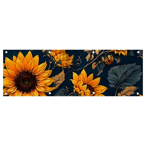 Flower Pattern Spring Banner and Sign 9  x 3  from ArtsNow.com Front