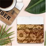 Flower Pattern Spring Marble Wood Coaster (Square)