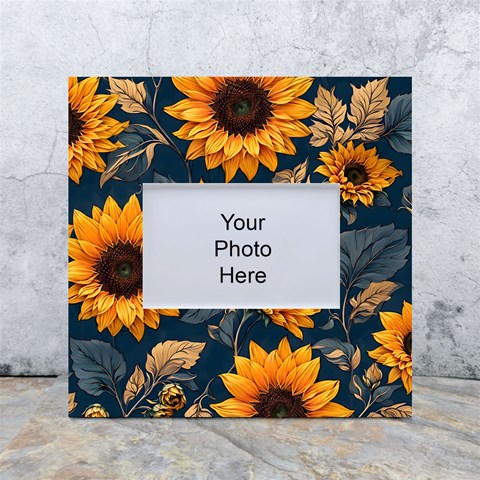 Flower Pattern Spring White Box Photo Frame 4  x 6  from ArtsNow.com Front