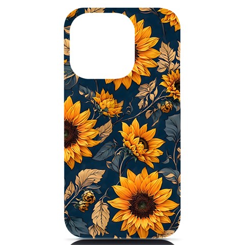 Flower Pattern Spring iPhone 14 Pro Black UV Print Case from ArtsNow.com Front