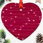 Hearts Valentine Love Background Ornament (Heart)