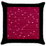 Hearts Valentine Love Background Throw Pillow Case (Black)