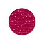 Hearts Valentine Love Background Magnet 3  (Round)