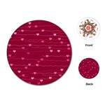 Hearts Valentine Love Background Playing Cards Single Design (Round)