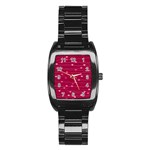 Hearts Valentine Love Background Stainless Steel Barrel Watch