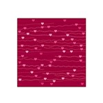 Hearts Valentine Love Background Satin Bandana Scarf 22  x 22 