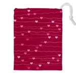 Hearts Valentine Love Background Drawstring Pouch (5XL)