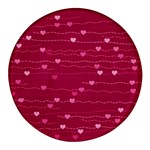 Hearts Valentine Love Background Round Glass Fridge Magnet (4 pack)