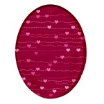 Hearts Valentine Love Background Oval Glass Fridge Magnet (4 pack)
