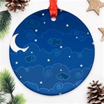 Sky Night Moon Clouds Crescent Ornament (Round)