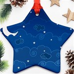 Sky Night Moon Clouds Crescent Ornament (Star)