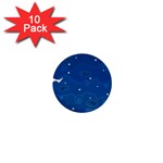 Sky Night Moon Clouds Crescent 1  Mini Buttons (10 pack) 