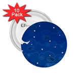 Sky Night Moon Clouds Crescent 2.25  Buttons (10 pack) 