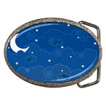 Sky Night Moon Clouds Crescent Belt Buckles